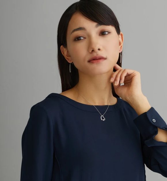 金色開放式心形項鏈 (買一送一)