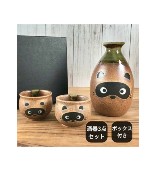 美濃燒 狸貓杯set