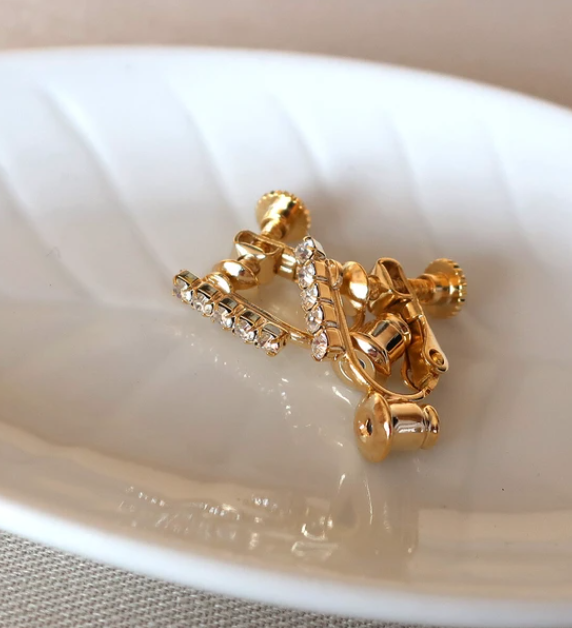 金銀耳夾耳環 (買一送一)