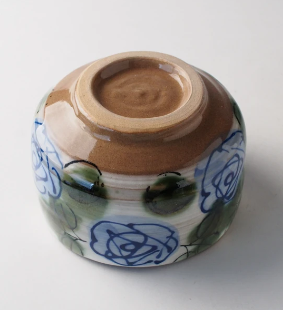 美濃燒 藍玫瑰日本茶杯