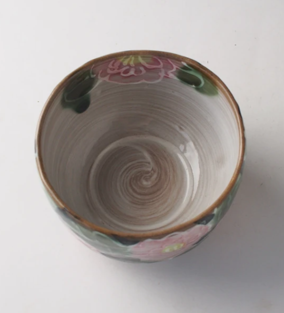 美濃燒 紅牡丹日本茶杯