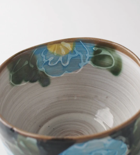 美濃燒 藍牡丹日本茶杯