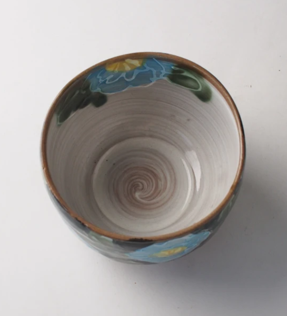 美濃燒 藍牡丹日本茶杯