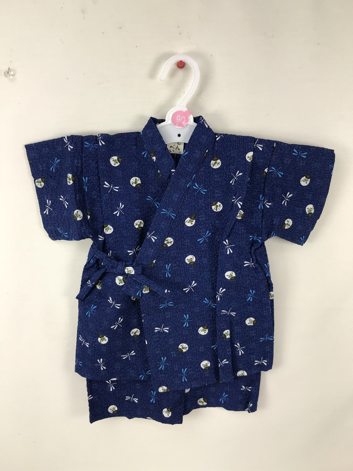 ☆浴衣套裝☆波紋材質☆扇子蜻蜓圖案☆